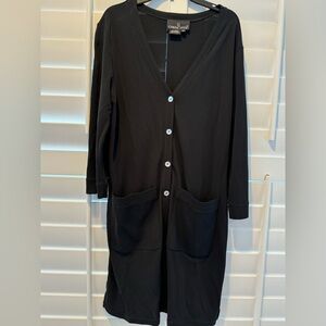 Women’s Carole Little Black button down long cardigan size medium